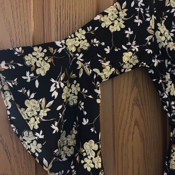 QED London NWT flare  black & tan floral print dress. Sz 14. UK and 10 US Lined. - Picture 11 of 14